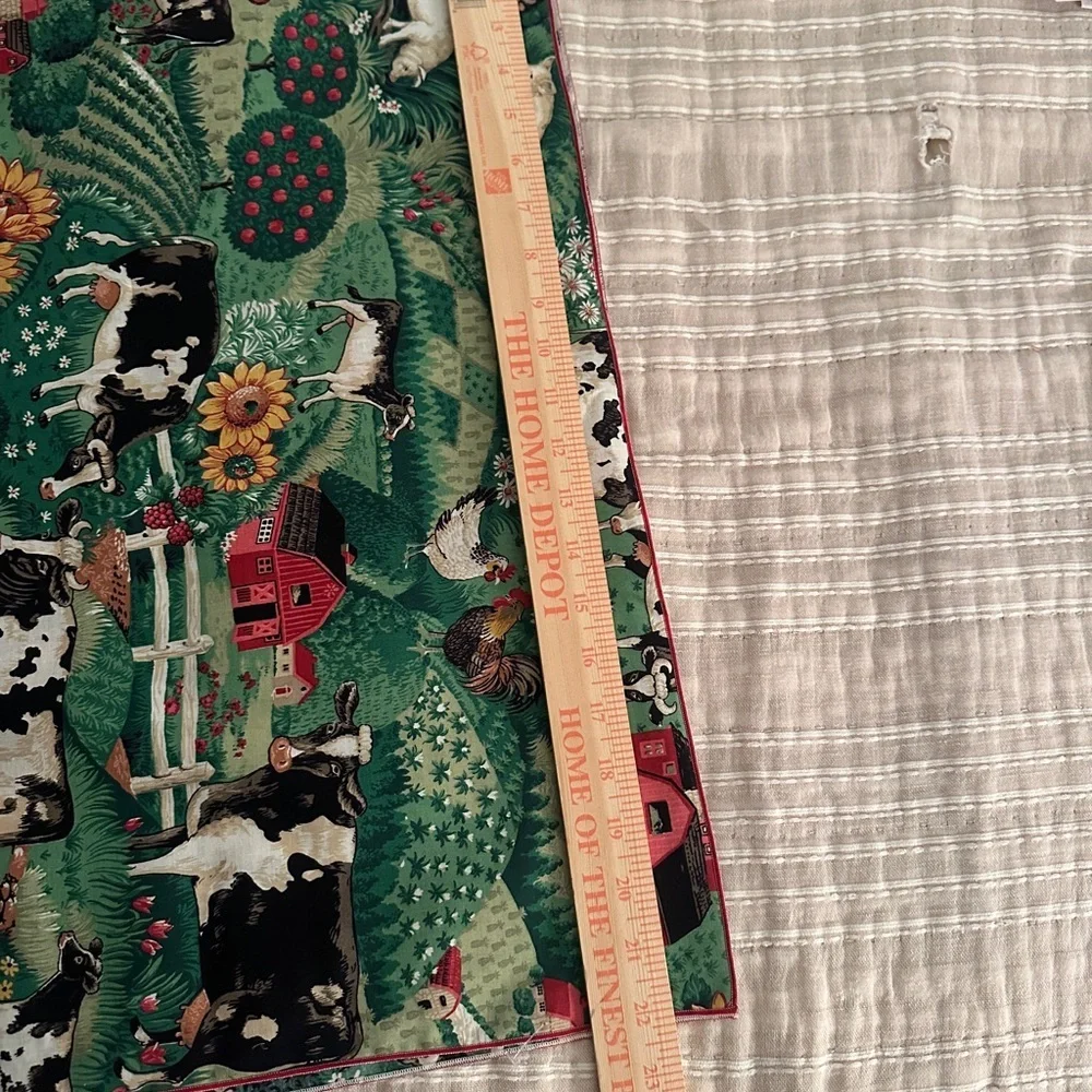 Farmhouse Animal Print Fabric with finished edge 108 by 44”